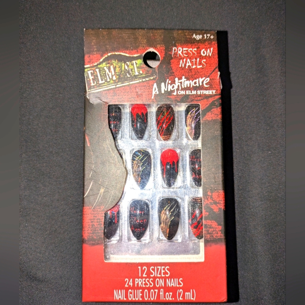 A Nightmare on Elm Street Press On Nails. Horror movie themes faux nails